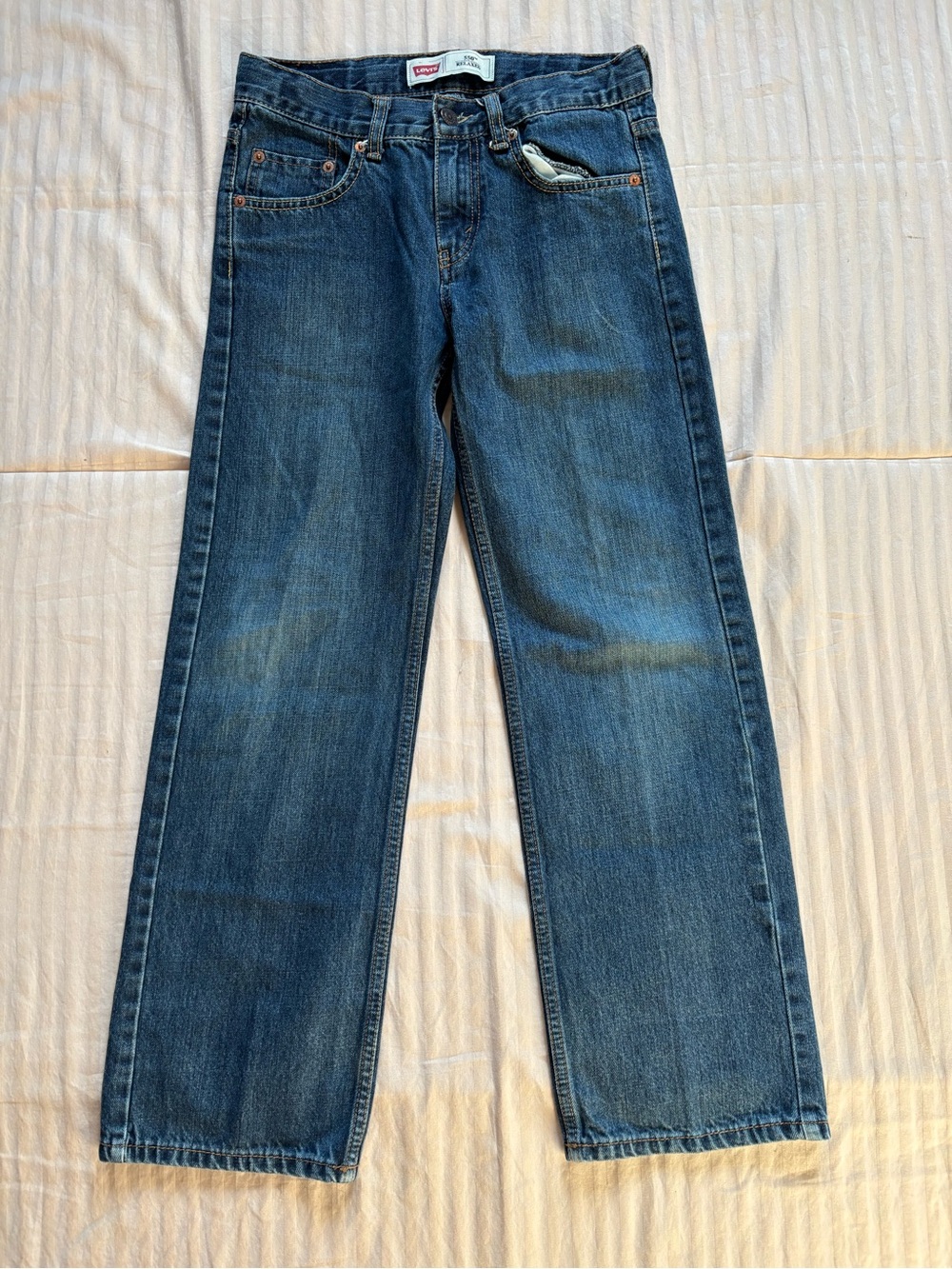 Levi's 550 Boys Relaxed Fit Straight Denim Blue Jeans Size 12 Regular 26x26